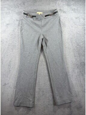 Hope & Harlow Women Gray Dress Pants Stretch Buckle Detail Trousers Sz S